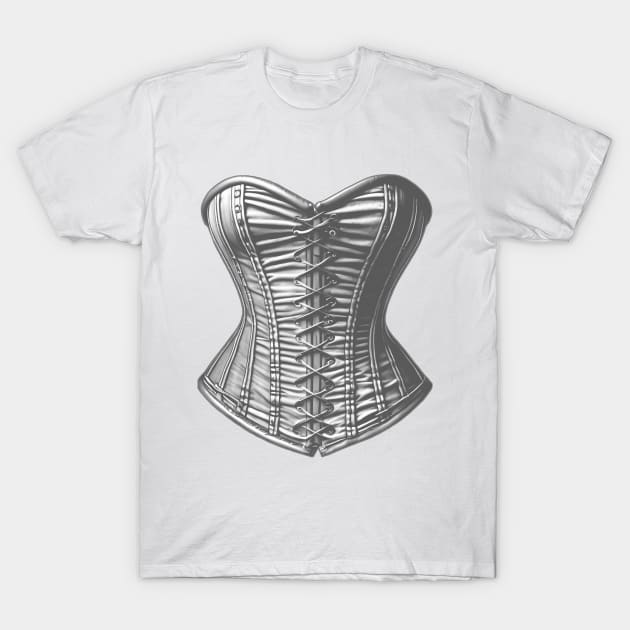 Illusion Black Denim Corset T-Shirt by Angelic Gangster